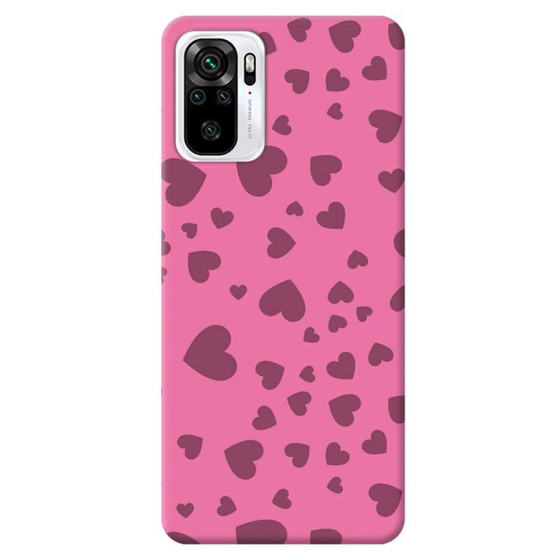 Pink Hearts Printed Slim Cases and Cover for Redmi Note 10