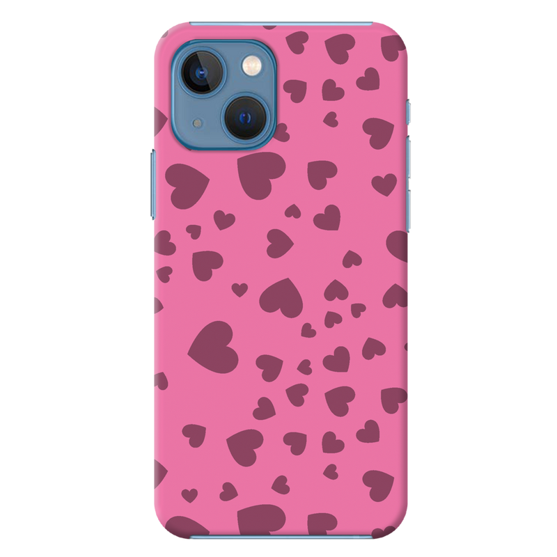 Pink Hearts Printed Slim Cases and Cover for iPhone 13