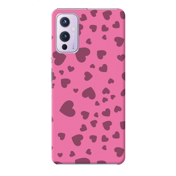 Pink Hearts Printed Slim Cases and Cover for OnePlus 9