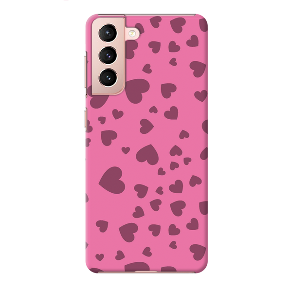 Pink Hearts Printed Slim Cases and Cover for Galaxy S21 Plus