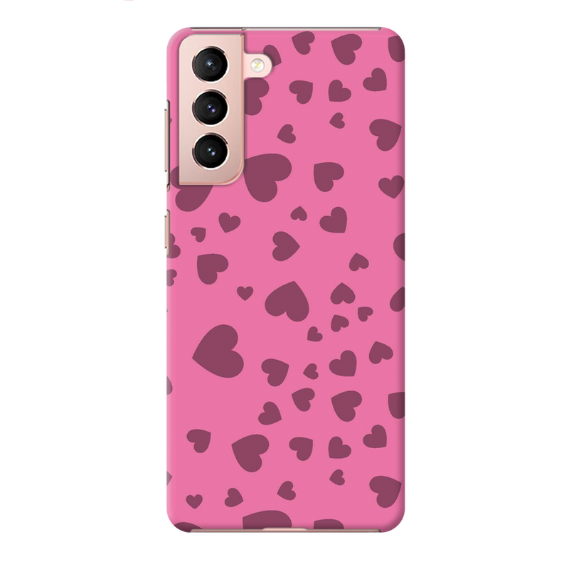 Pink Hearts Printed Slim Cases and Cover for Galaxy S21 Plus