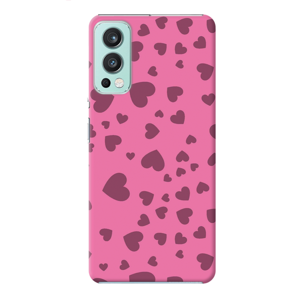 Pink Hearts Printed Slim Cases and Cover for OnePlus Nord 2