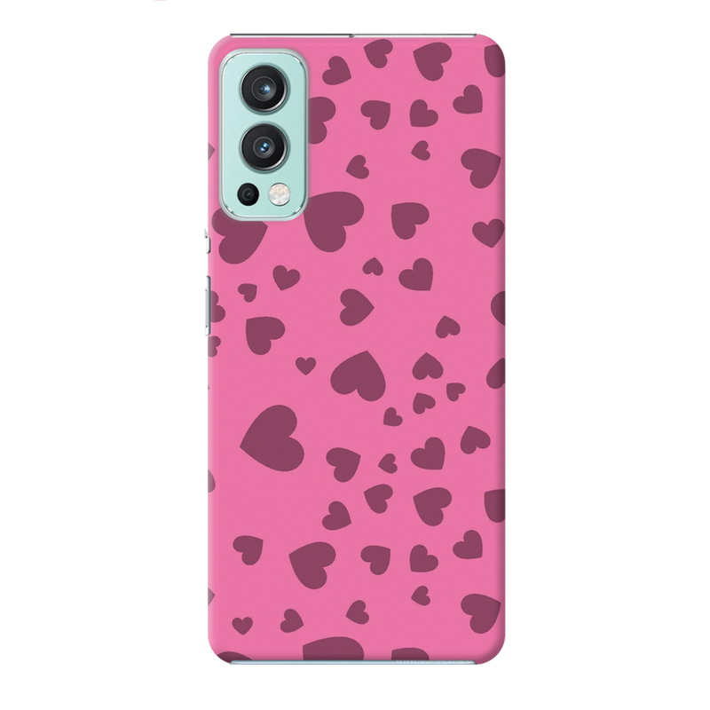 Pink Hearts Printed Slim Cases and Cover for OnePlus Nord 2