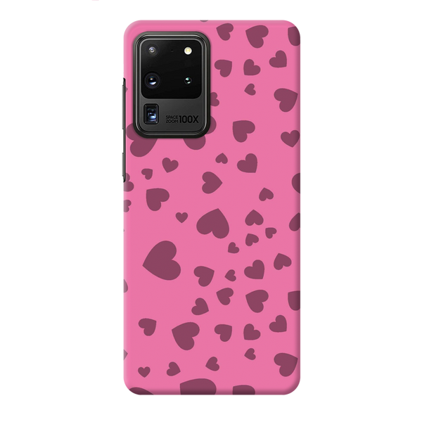 Pink Hearts Printed Slim Cases and Cover for Galaxy S20 Ultra