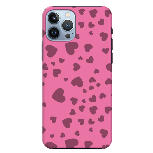 Pink Hearts Printed Slim Cases and Cover for iPhone 13 Pro