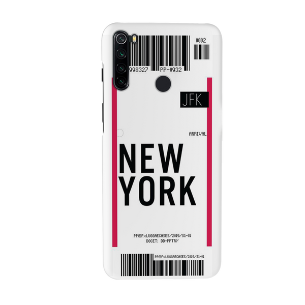 New York ticket Printed Slim Cases and Cover for Redmi Note 8