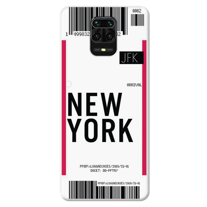 New York ticket Printed Slim Cases and Cover for Redmi Note 9 Pro Max