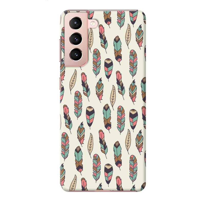 Feather pattern Printed Slim Cases and Cover for Galaxy S21