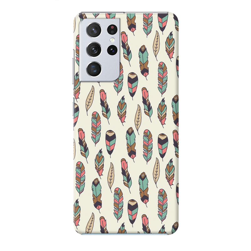 Feather pattern Printed Slim Cases and Cover for Galaxy S21 Ultra