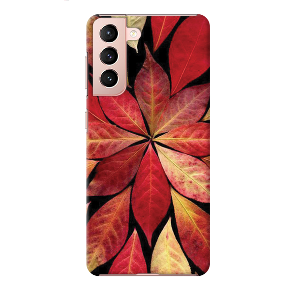 Red Leaf Printed Slim Cases and Cover for Galaxy S21