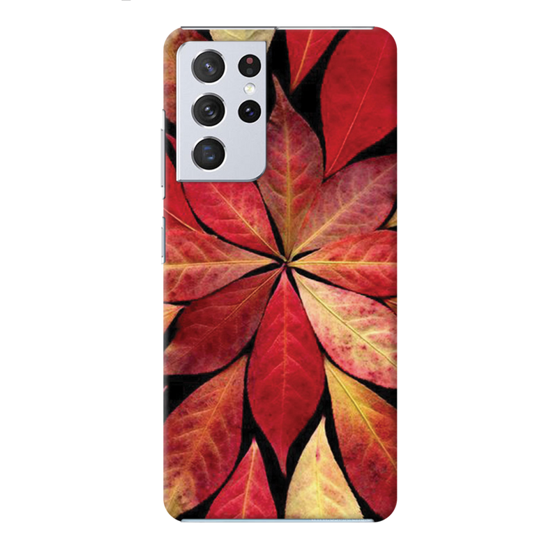 Red Leaf Printed Slim Cases and Cover for Galaxy S21 Ultra