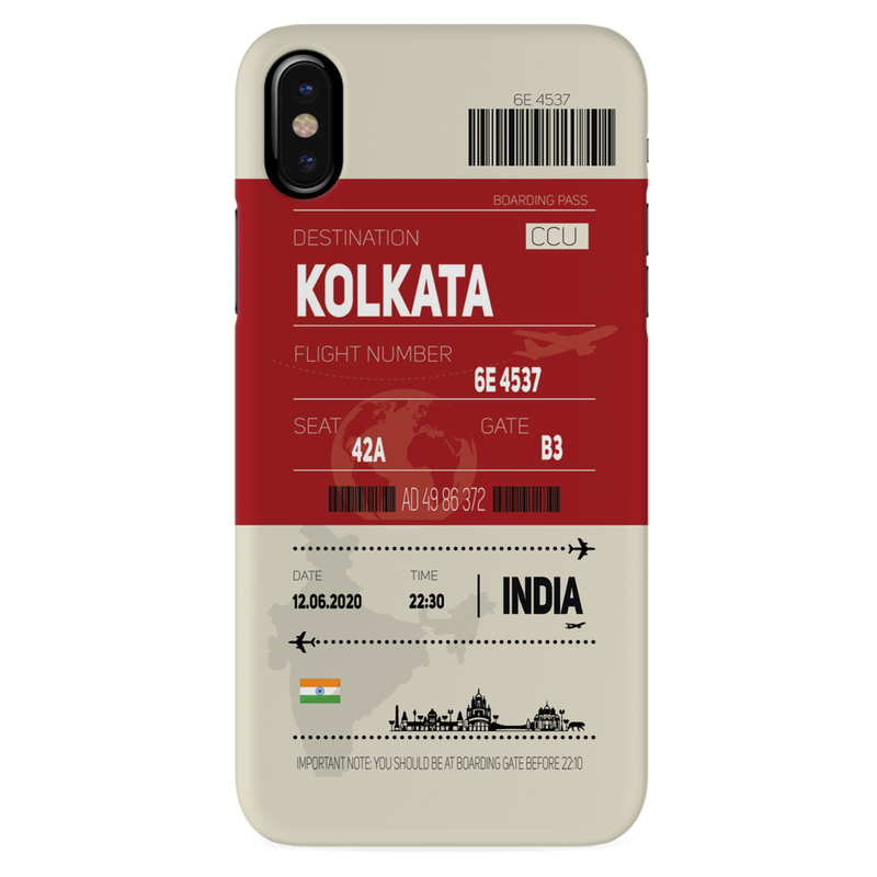 Kolkata ticket Printed Slim Cases and Cover for iPhone X