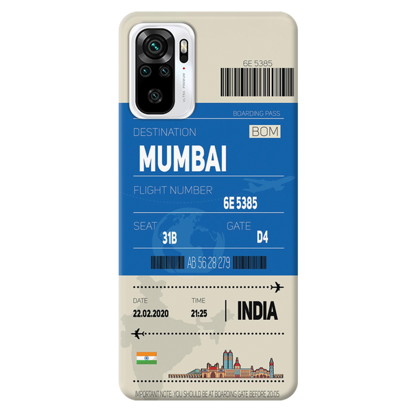 Mumbai ticket Printed Slim Cases and Cover for Redmi Note 10