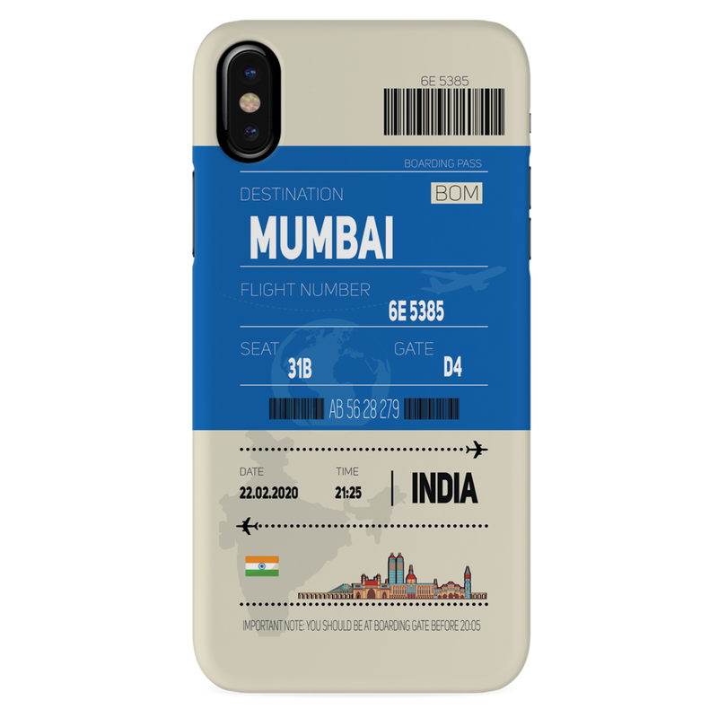 Mumbai ticket Printed Slim Cases and Cover for iPhone XS