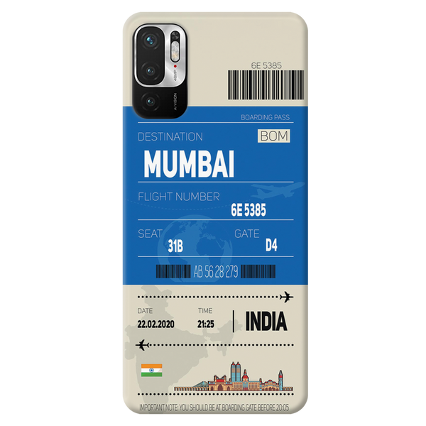 Mumbai ticket Printed Slim Cases and Cover for Redmi Note 10T