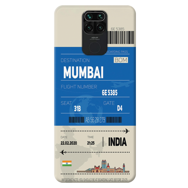 Mumbai ticket Printed Slim Cases and Cover for Redmi Note 9