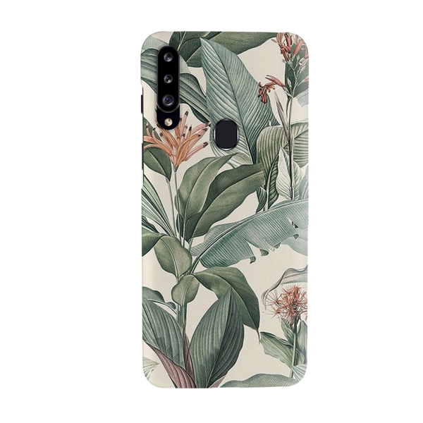 Green Leafs Printed Slim Cases and Cover for Galaxy A20S