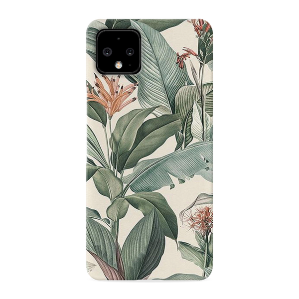 Green Leafs Printed Slim Cases and Cover for Pixel 4