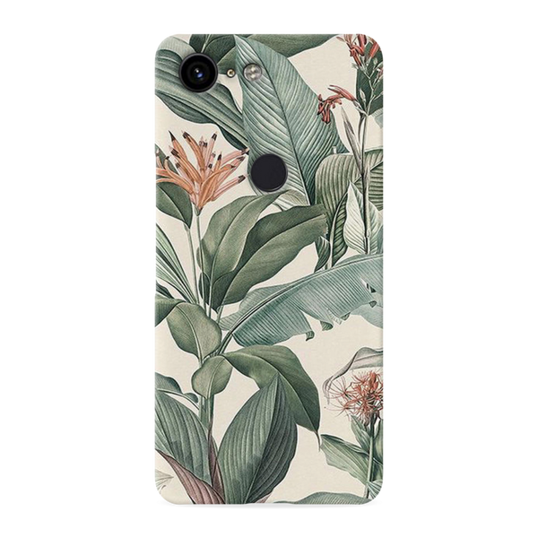 Green Leafs Printed Slim Cases and Cover for Pixel 3XL