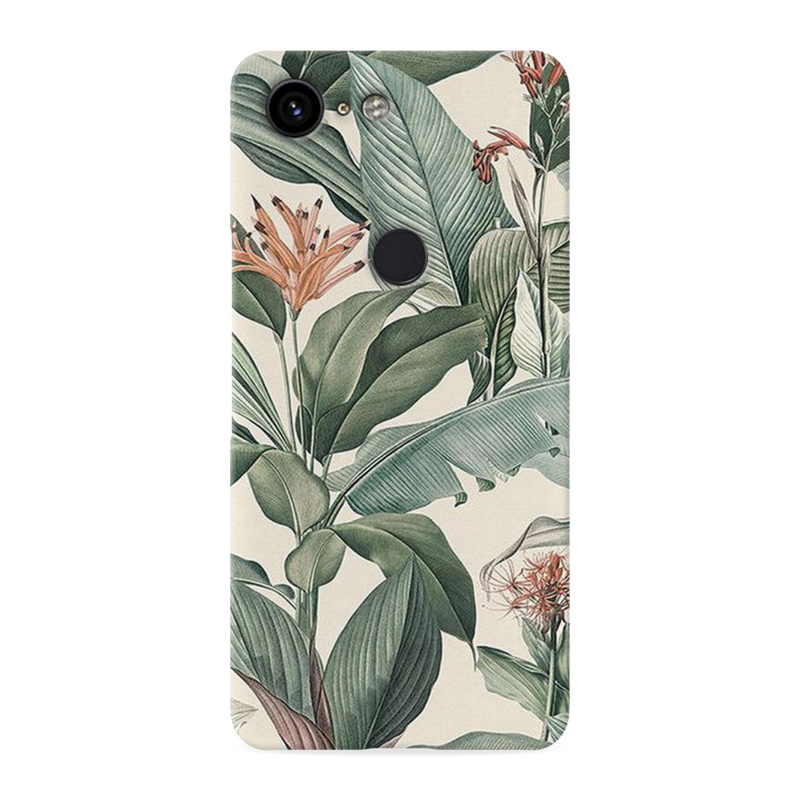 Green Leafs Printed Slim Cases and Cover for Pixel 3XL