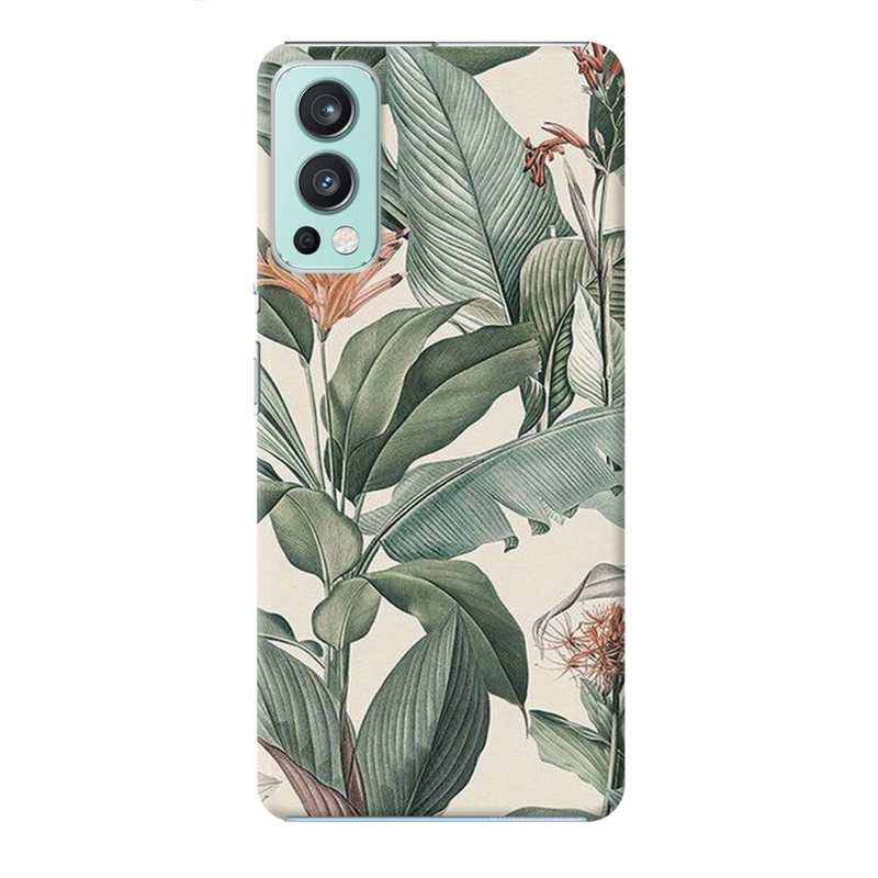 Green Leafs Printed Slim Cases and Cover for OnePlus Nord 2