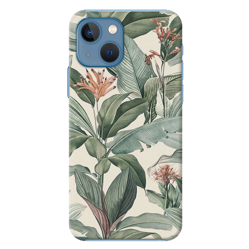 Green Leafs Printed Slim Cases and Cover for iPhone 13