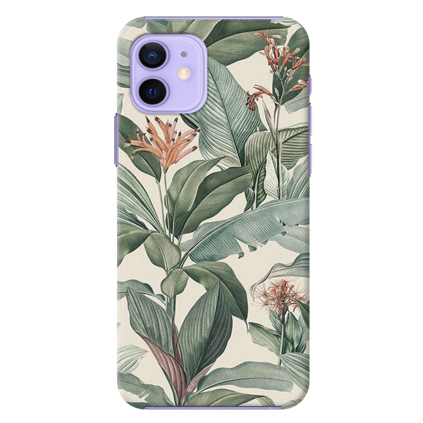 Green Leafs Printed Slim Cases and Cover for iPhone 12 Mini