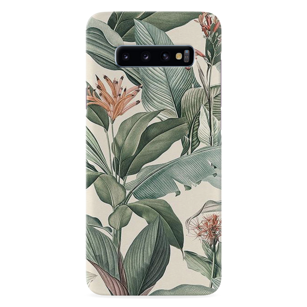 Green Leafs Printed Slim Cases and Cover for Galaxy S10