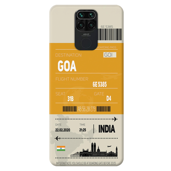 Goa ticket Printed Slim Cases and Cover for Redmi Note 9