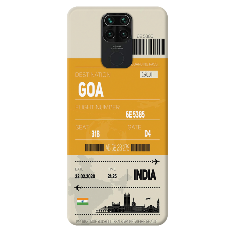 Goa ticket Printed Slim Cases and Cover for Redmi Note 9
