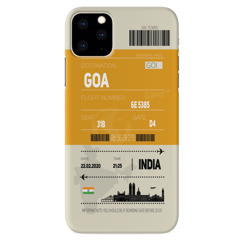 Goa ticket Printed Slim Cases and Cover for iPhone 11 Pro