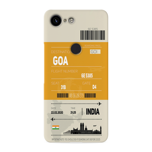 Goa ticket Printed Slim Cases and Cover for Pixel 3