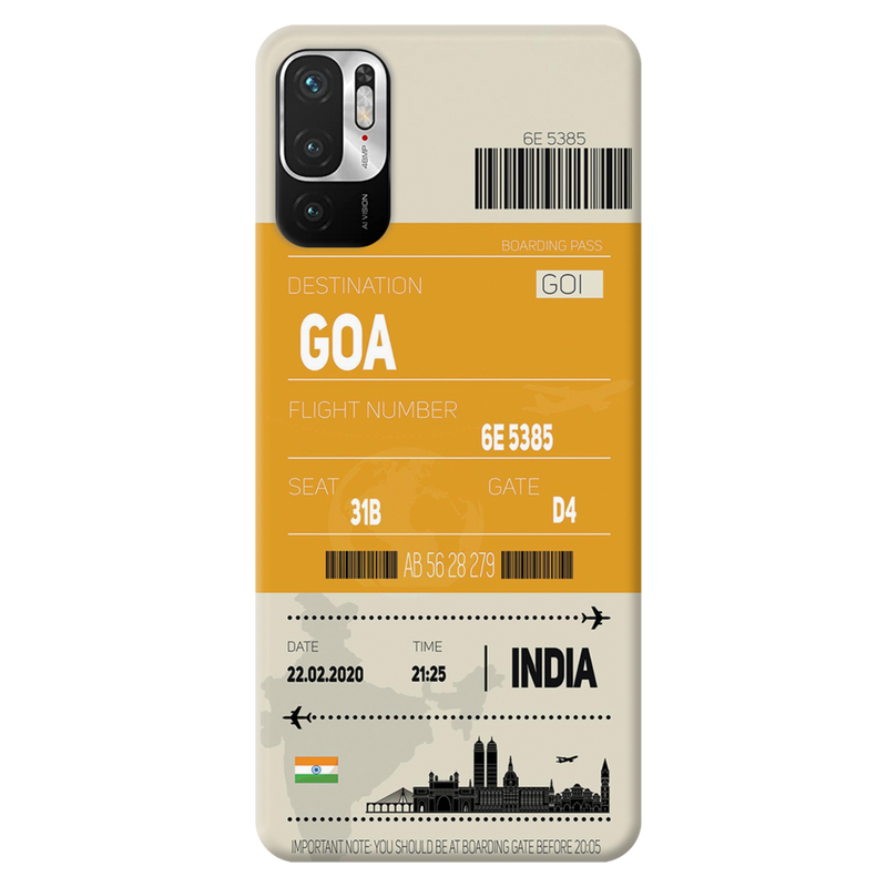 Goa ticket Printed Slim Cases and Cover for Redmi Note 10T