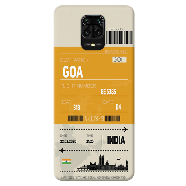 Goa ticket Printed Slim Cases and Cover for Redmi Note 9 Pro Max