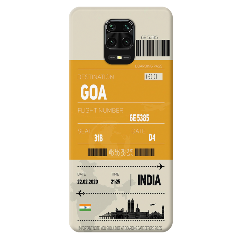 Goa ticket Printed Slim Cases and Cover for Redmi Note 9 Pro Max