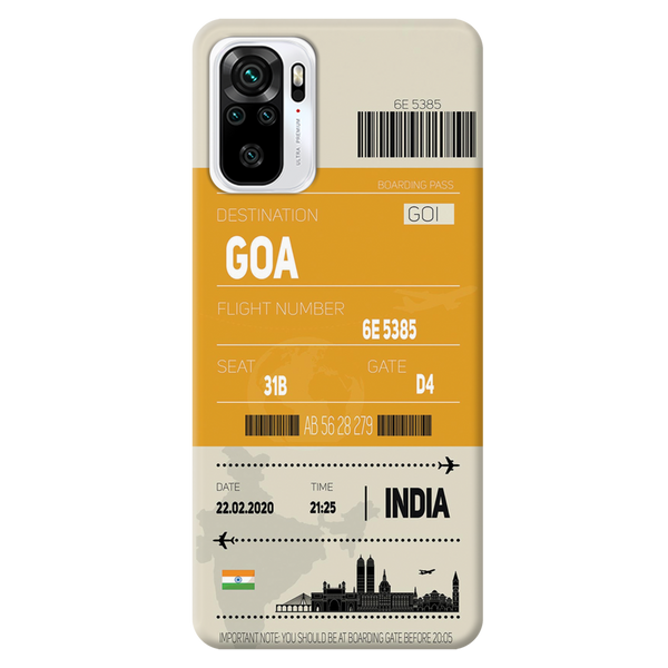 Goa ticket Printed Slim Cases and Cover for Redmi Note 10