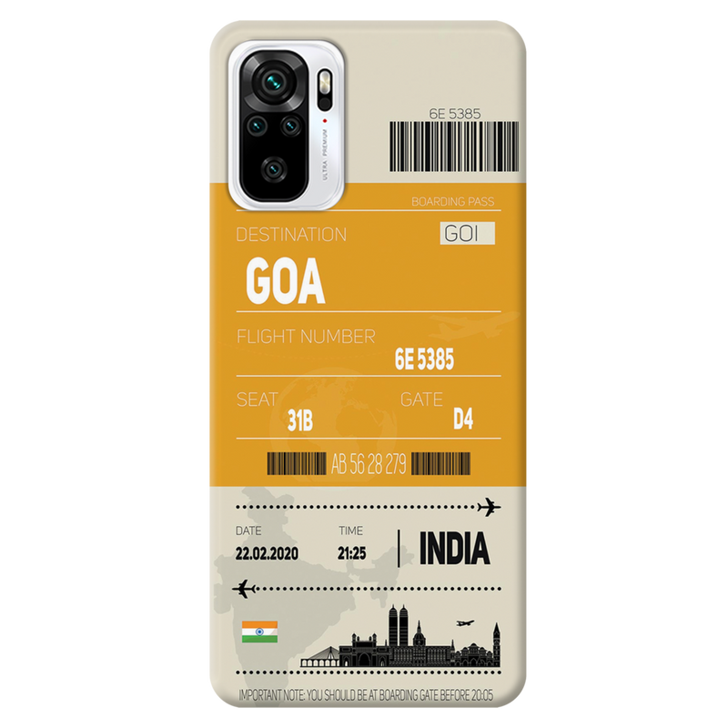 Goa ticket Printed Slim Cases and Cover for Redmi Note 10