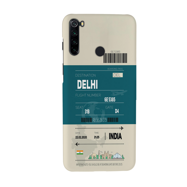 Delhi ticket Printed Slim Cases and Cover for Redmi Note 8
