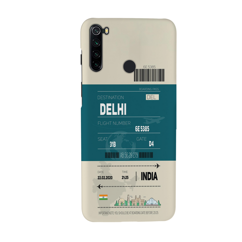 Delhi ticket Printed Slim Cases and Cover for Redmi Note 8