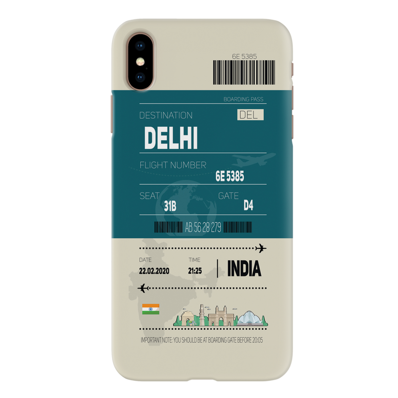 Delhi ticket Printed Slim Cases and Cover for iPhone XS Max
