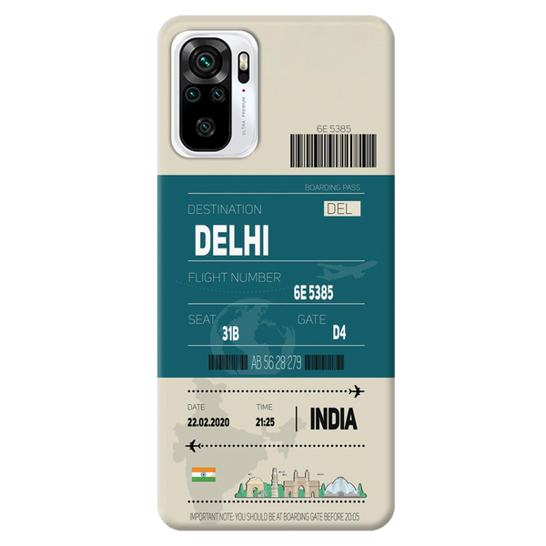Delhi ticket Printed Slim Cases and Cover for Redmi Note 10