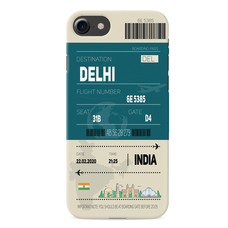 Delhi ticket Printed Slim Cases and Cover for iPhone 8