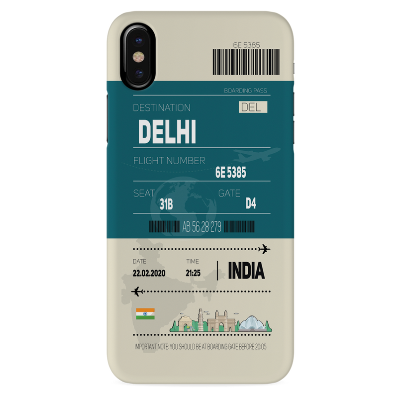Delhi ticket Printed Slim Cases and Cover for iPhone XS