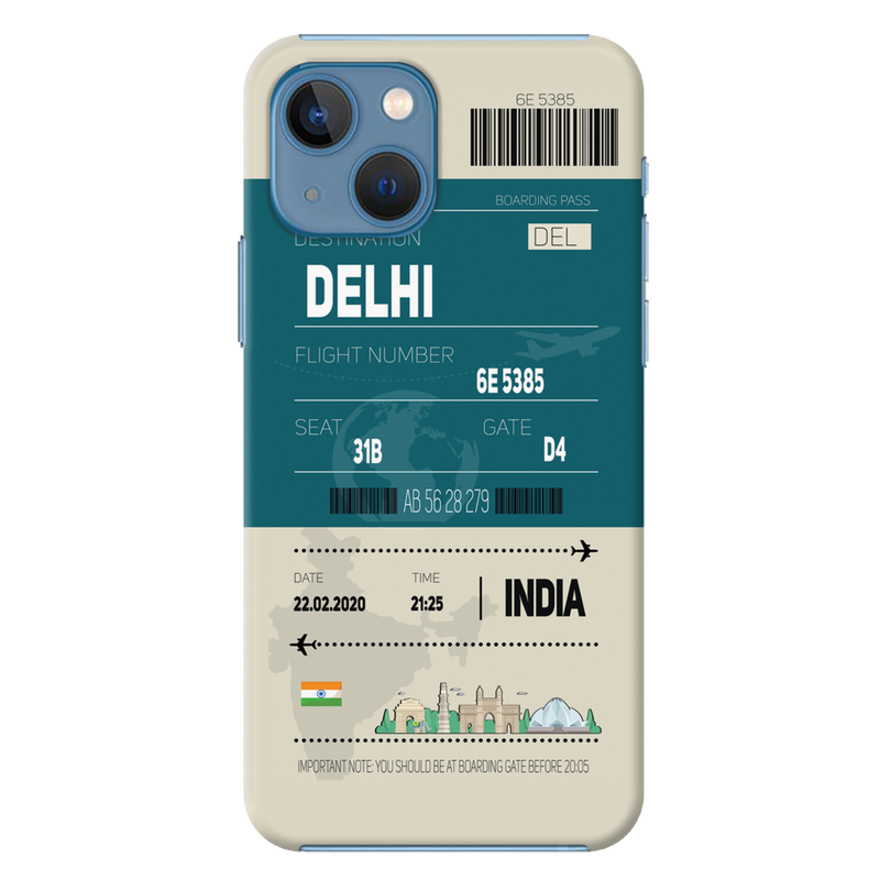 Delhi ticket Printed Slim Cases and Cover for iPhone 13