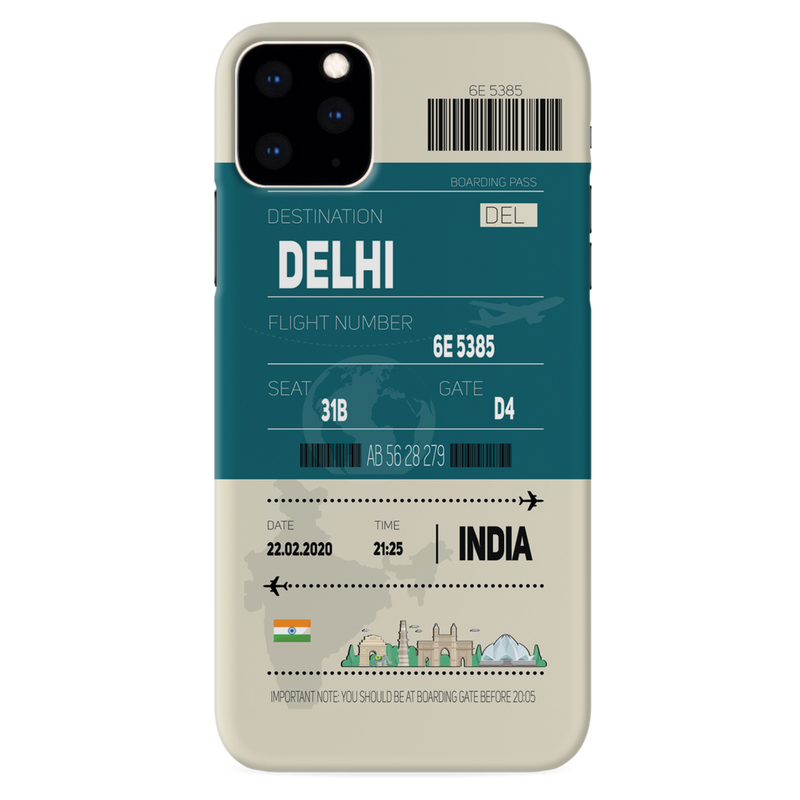 Delhi ticket Printed Slim Cases and Cover for iPhone 11 Pro