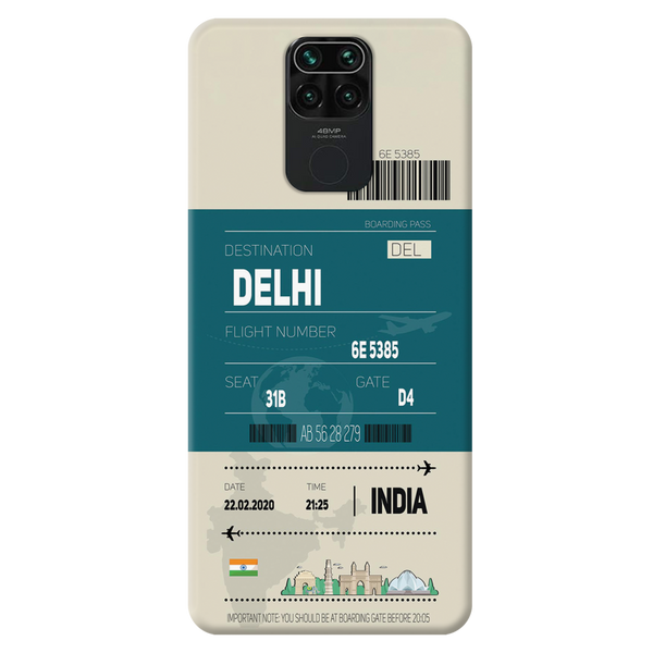 Delhi ticket Printed Slim Cases and Cover for Redmi Note 9