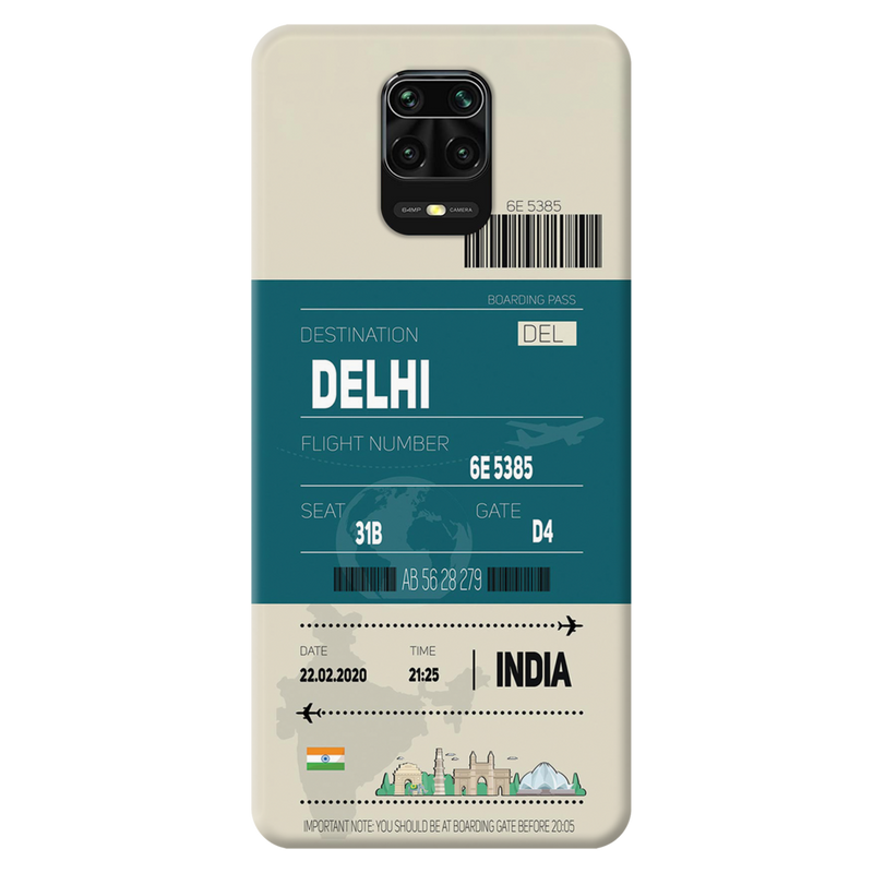 Delhi ticket Printed Slim Cases and Cover for Redmi Note 9 Pro Max