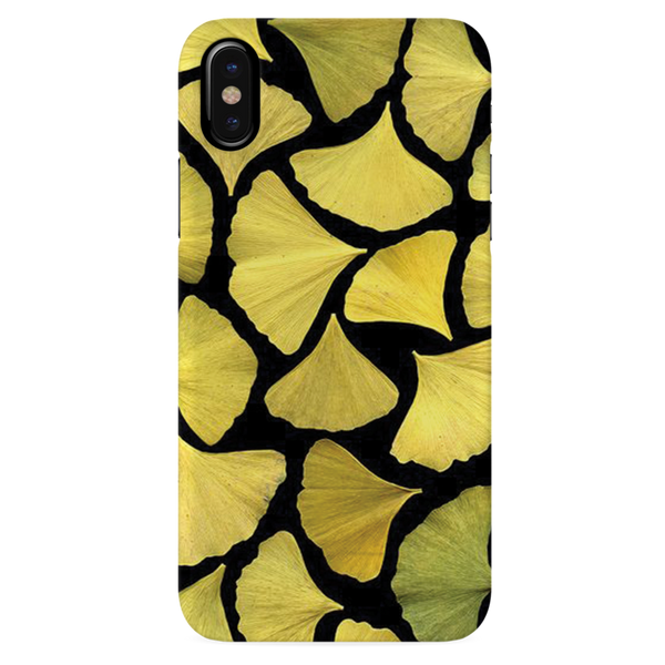 Yellow Leafs Printed Slim Cases and Cover for iPhone X