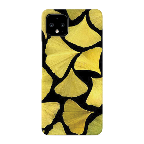 Yellow Leafs Printed Slim Cases and Cover for Pixel 4XL