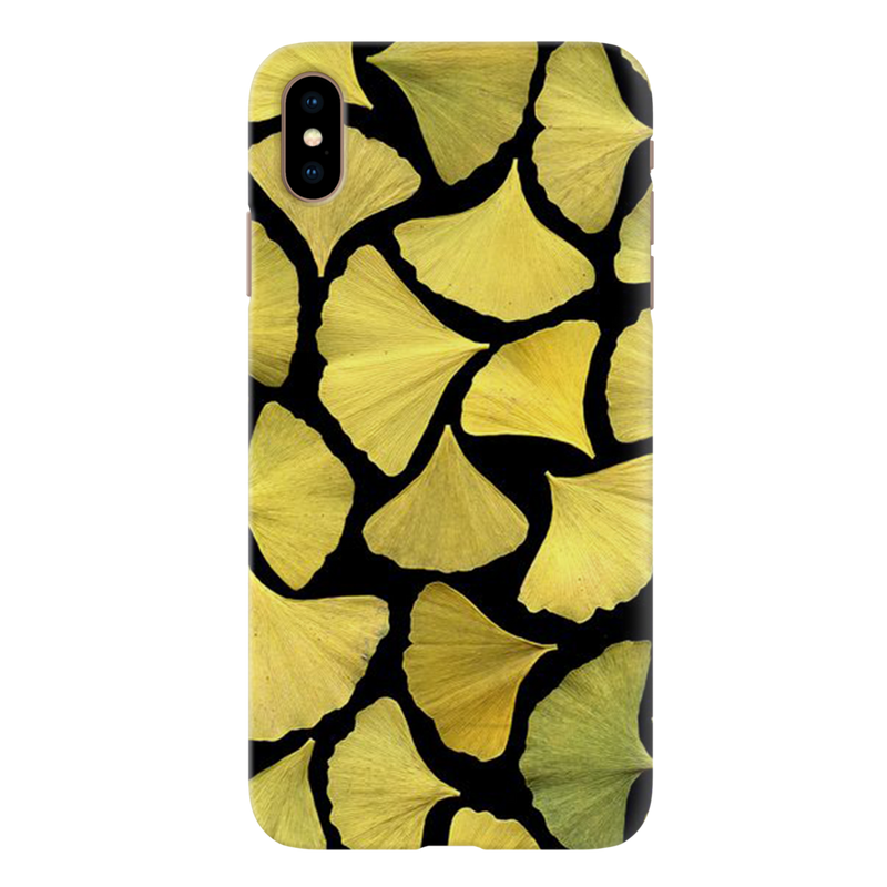 Yellow Leafs Printed Slim Cases and Cover for iPhone XS Max